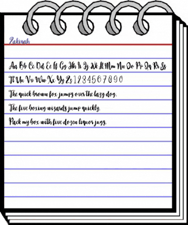 Zakiyah Regular animated font preview