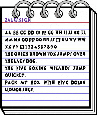 Zaleski Cn Regular animated font preview