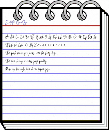 Zalitta Regular animated font preview