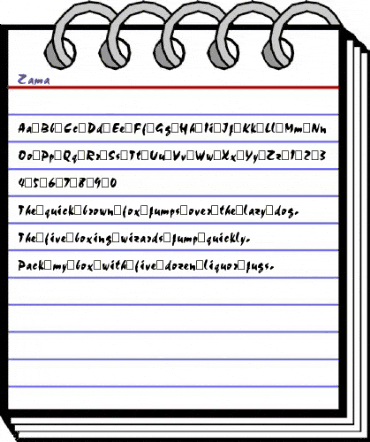 Zama Regular animated font preview