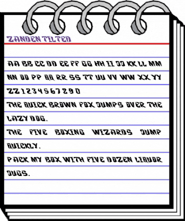 Zanden Tilted Regular animated font preview
