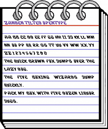 Zanden Tilted Regular animated font preview