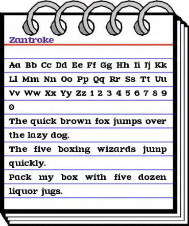 Zantroke Regular animated font preview