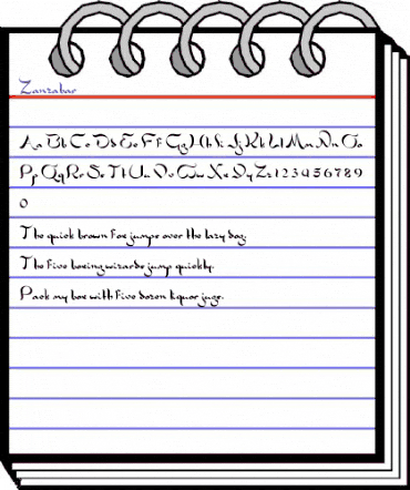 Zanzabar Regular animated font preview
