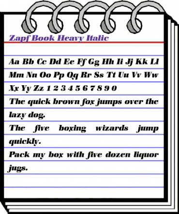 Zapf Book BQ Italic animated font preview