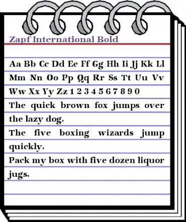 Zapf International Bold animated font preview