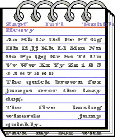 Zapf Int'l 'BubbleWrap' Heavy animated font preview