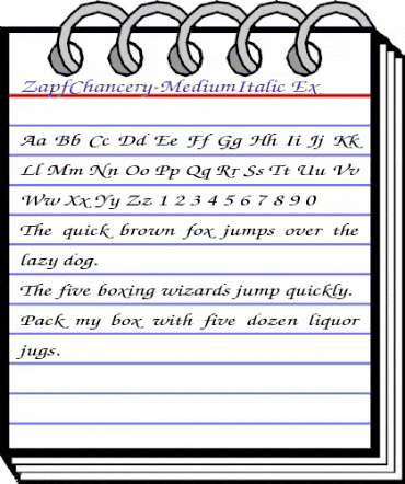 ZapfChancery-MediumItalic Ex Regular animated font preview