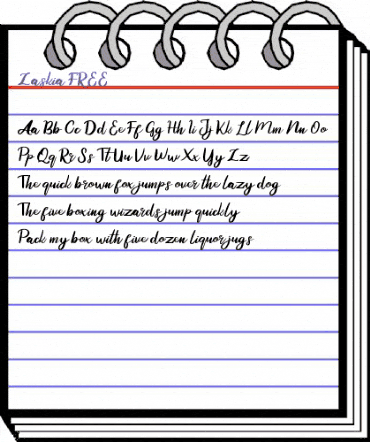 Zaskia FREE Regular animated font preview