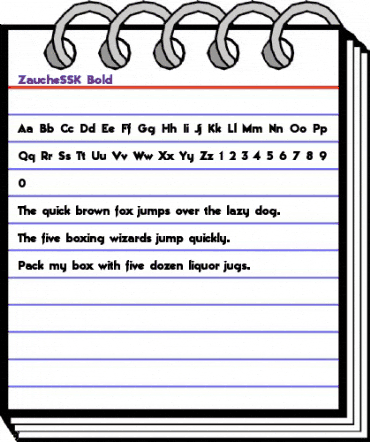 ZaucheSSK Bold animated font preview
