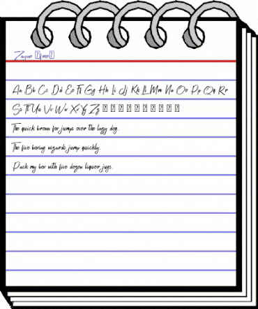 Zayne (free) Regular animated font preview