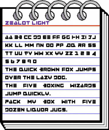 Zealot Light Light animated font preview