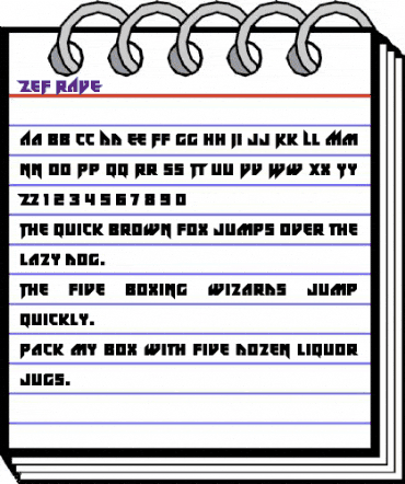 ZeF RAVE Regular animated font preview
