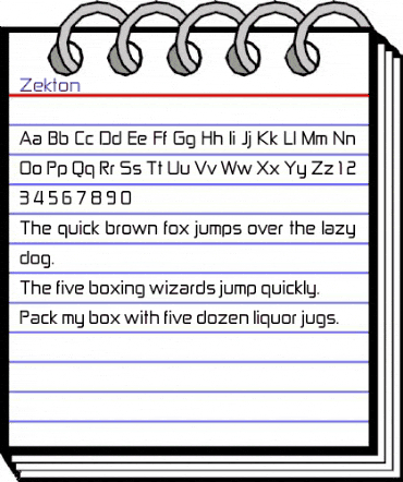 Zekton Regular animated font preview