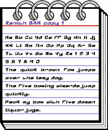 Zenith BRK Regular animated font preview