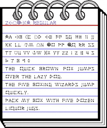 ZENOBIA Regular animated font preview