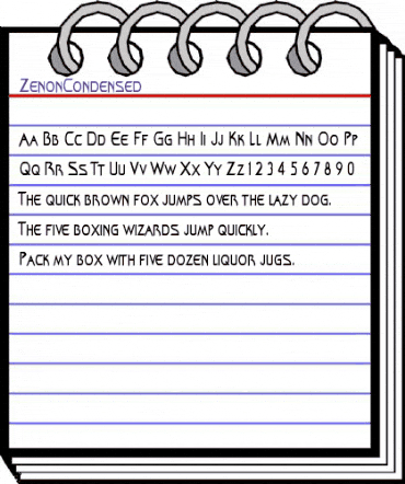 ZenonCondensed Regular animated font preview
