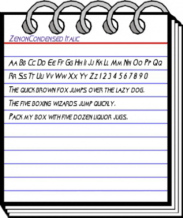 ZenonCondensed Italic animated font preview ZenonCondensed Italic animated font preview