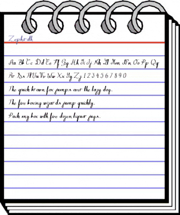 Zephiroth Regular animated font preview