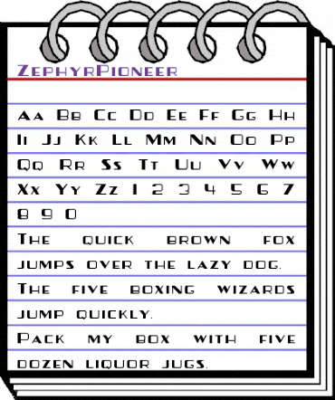 ZephyrPioneer Regular animated font preview