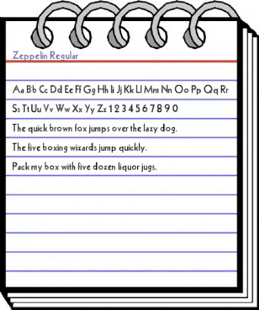 Zeppelin Regular animated font preview