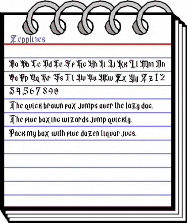 Zepplines Regular animated font preview