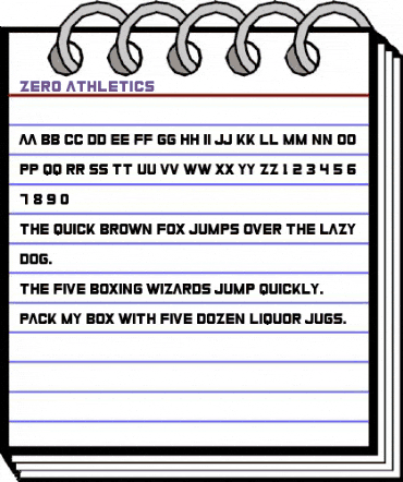 Zero Athletics Regular animated font preview