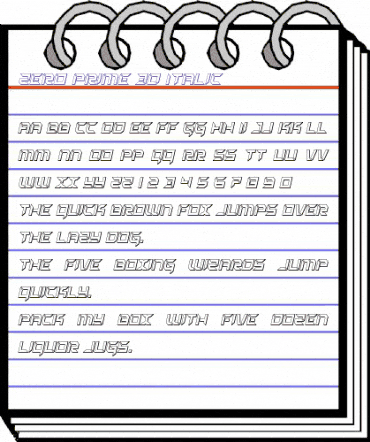 Zero Prime 3D Italic Italic animated font preview