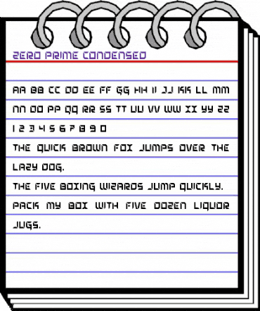 Zero Prime Condensed Condensed animated font preview