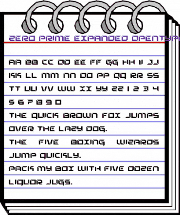 Zero Prime Expanded Expanded animated font preview