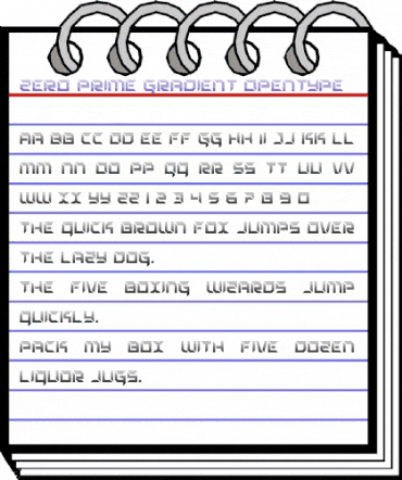 Zero Prime Gradient Regular animated font preview