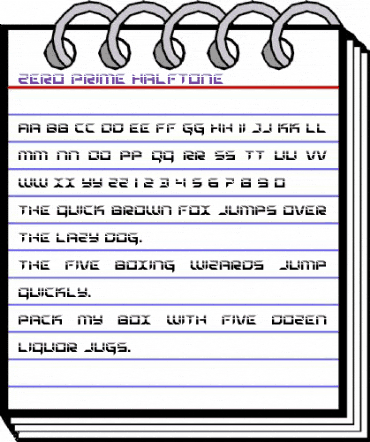 Zero Prime Halftone Regular animated font preview