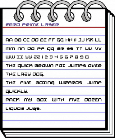 Zero Prime Laser Regular animated font preview