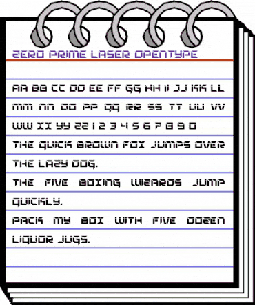 Zero Prime Laser Regular animated font preview