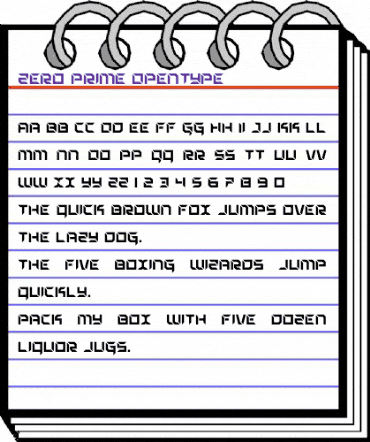 Zero Prime Regular animated font preview