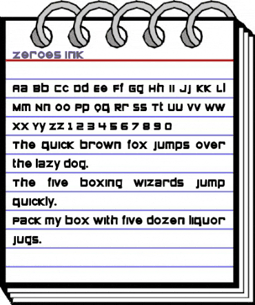 Zeroes Ink Regular animated font preview Zeroes Ink Regular animated font preview
