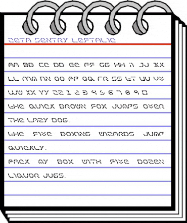 Zeta Sentry Leftalic Regular animated font preview