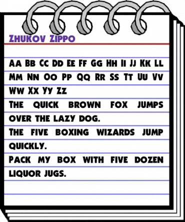 Zhukov Zippo Regular animated font preview