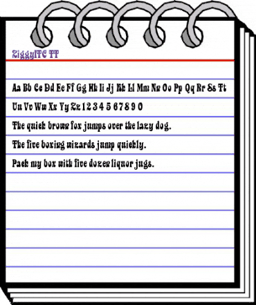 ZiggyITC TT Regular animated font preview