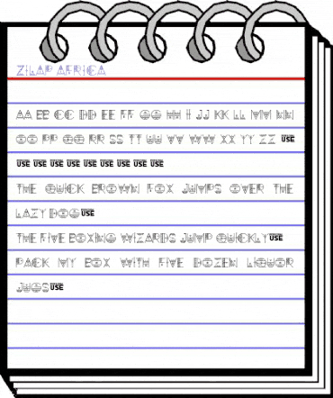 Zilap Africa Regular animated font preview