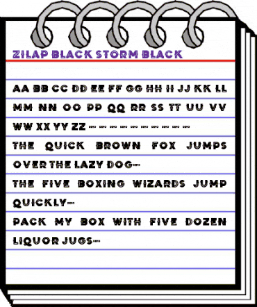 Zilap Black Storm Black animated font preview
