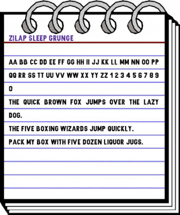 Zilap Sleep Grunge animated font preview
