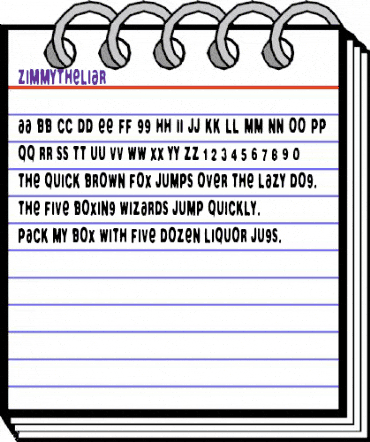 ZimmyTheLiar Regular animated font preview