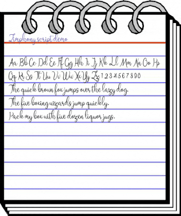 Zimphony Regular animated font preview