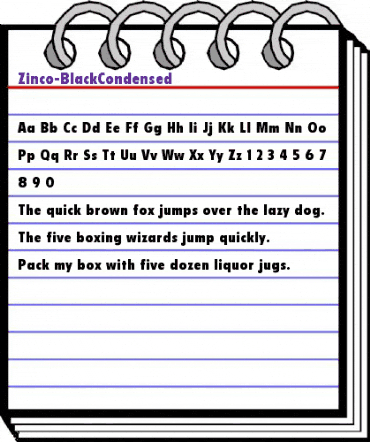 Zinco-BlackCondensed Regular animated font preview