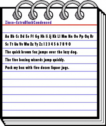 Zinco-ExtraBlackCondensed Regular animated font preview