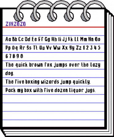 ZINZOZO Regular animated font preview