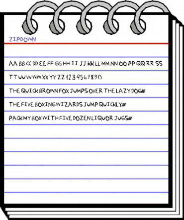 ZipDown Regular animated font preview