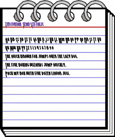 Zirconian Semi-Leftalic Regular animated font preview