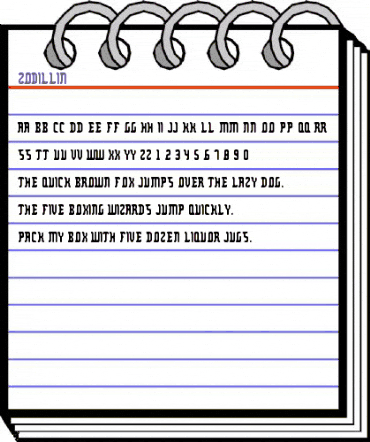 Zodillin Regular animated font preview